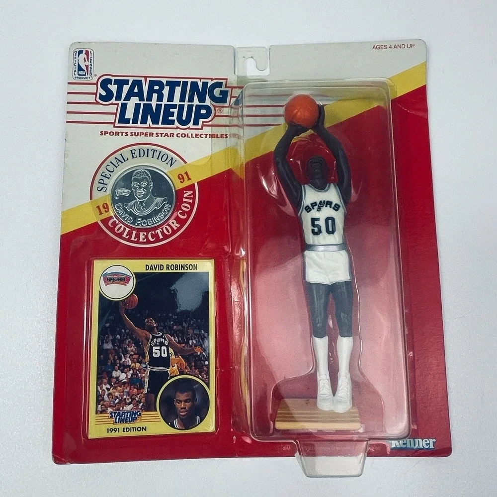1991 Starting Lineup Sealed Figure David Robinson NBA San Antonio Spurs w Coin